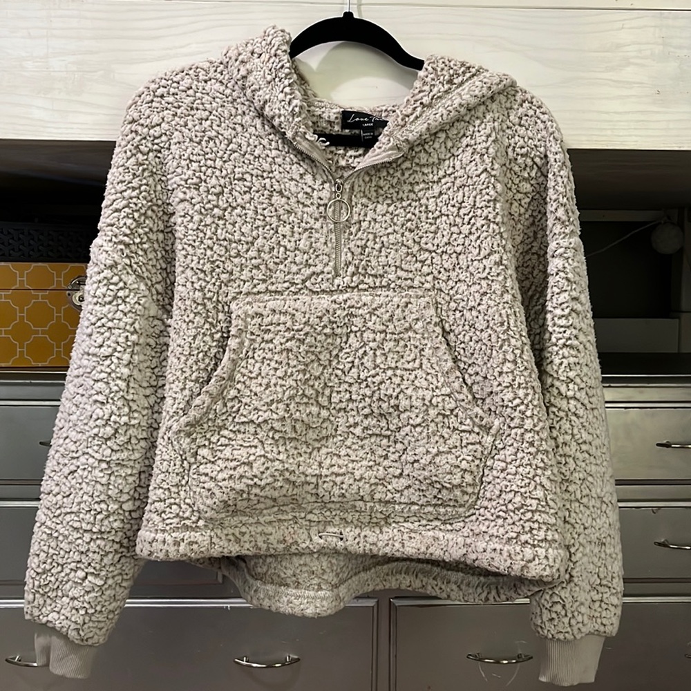 3/4 zip hooded Sherpa